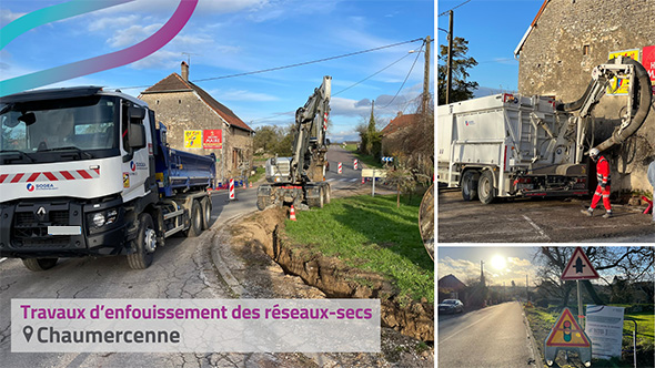 Démarrage d'un important chantier d'enfouissement à CHAUMERCENNE (70)